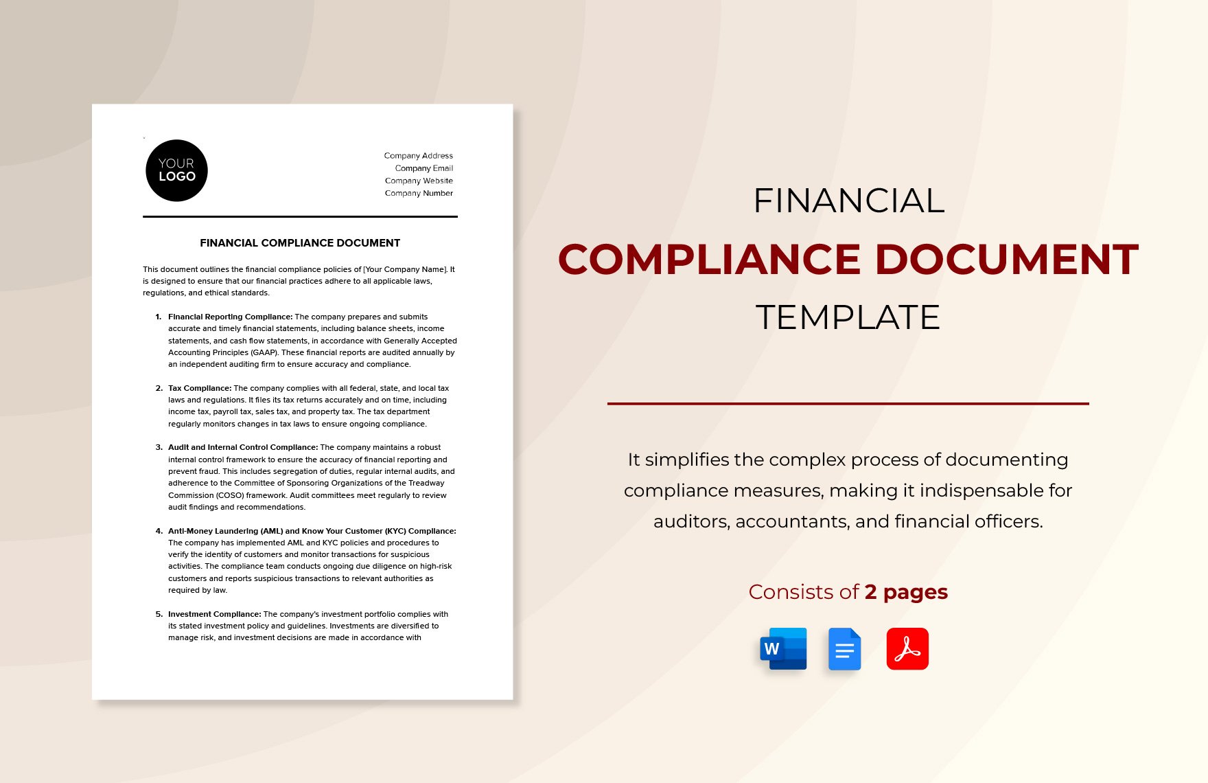 Financial Compliance Document Template