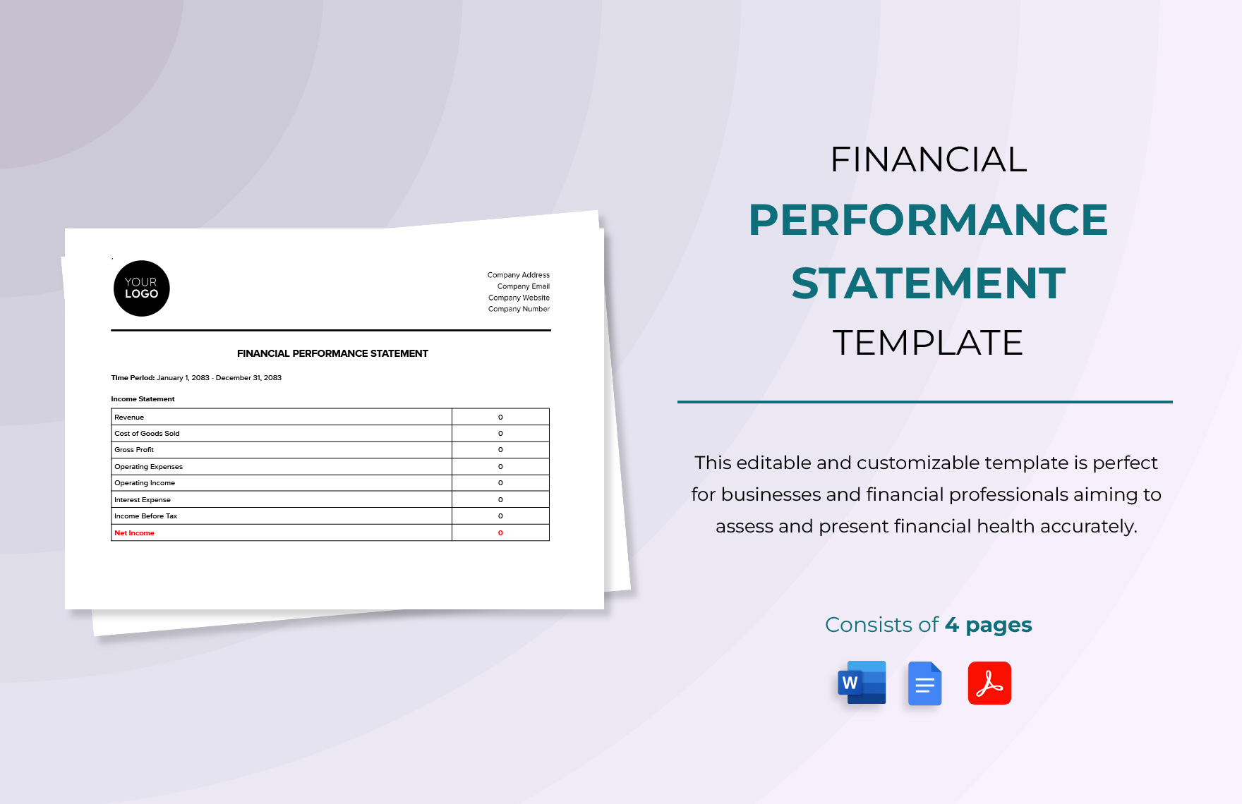 Net Worth Statement Template In Word PDF Google Docs Download