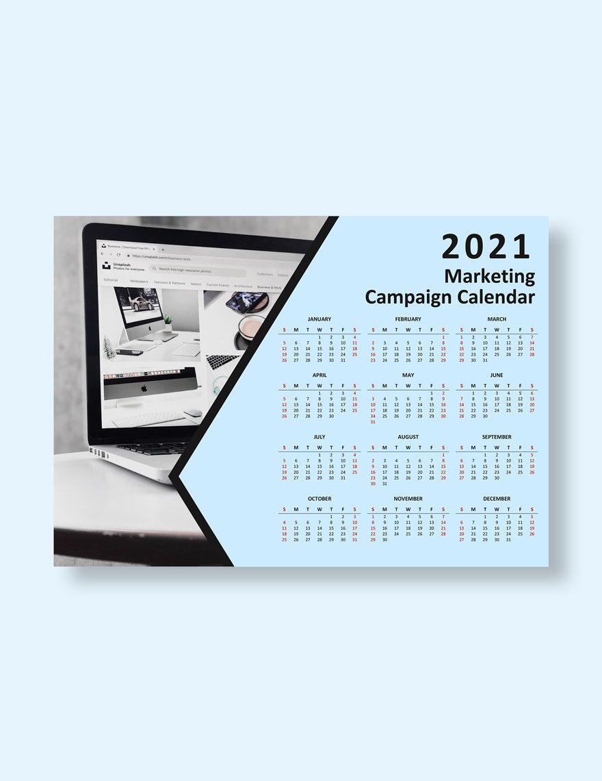 Marketing Campaign Desk Calendar Template