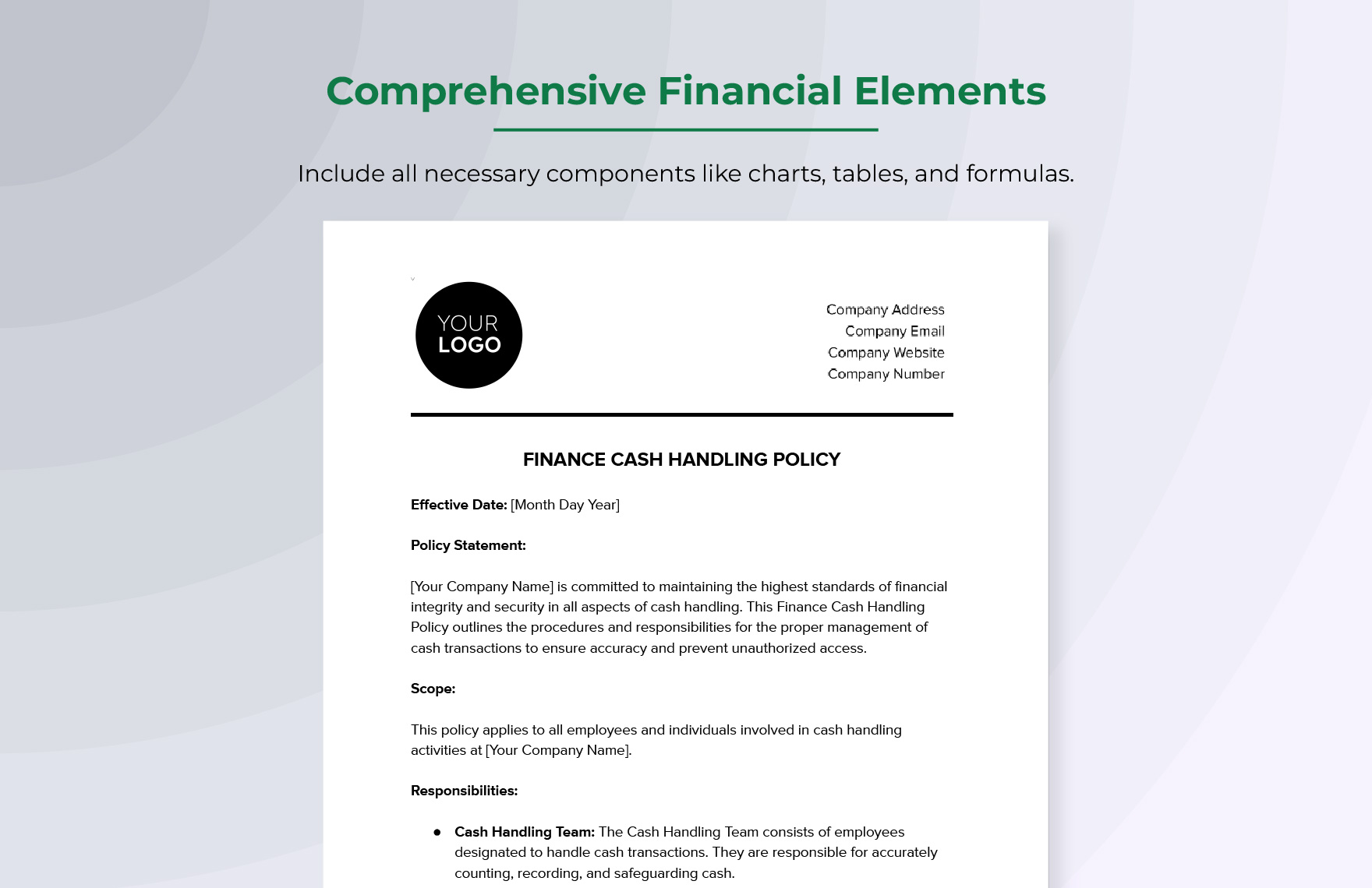 Finance Cash Handling Policy Template In Word Pdf Google Docs