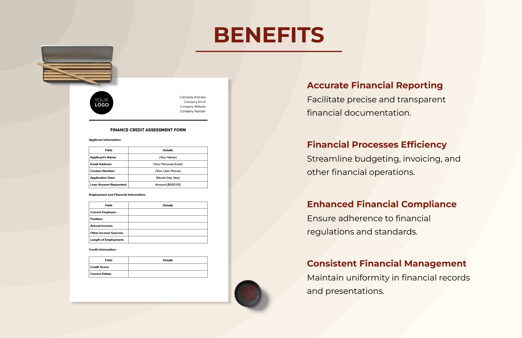 Finance Credit Assessment Form Template