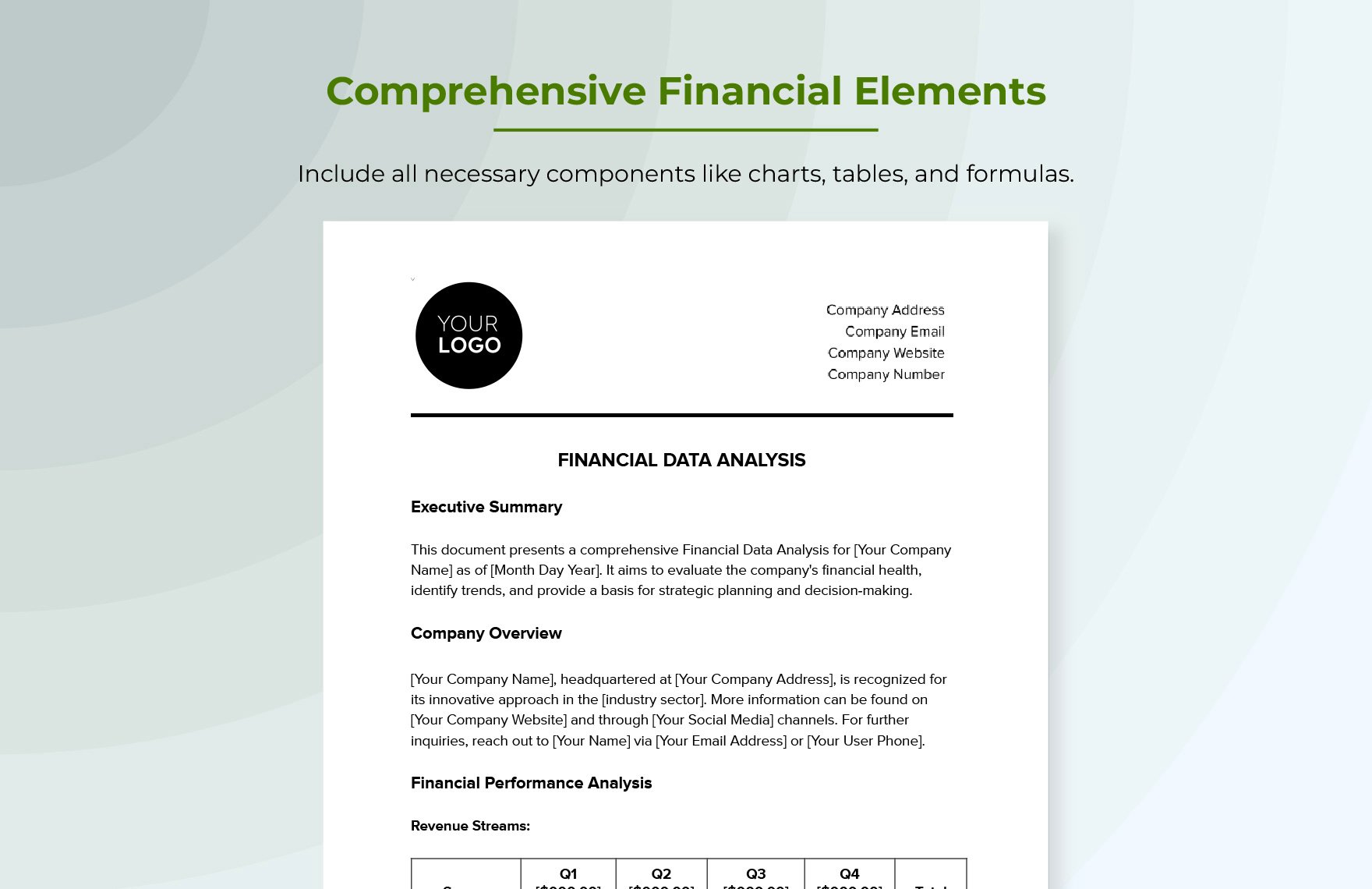Financial Data Analysis Template