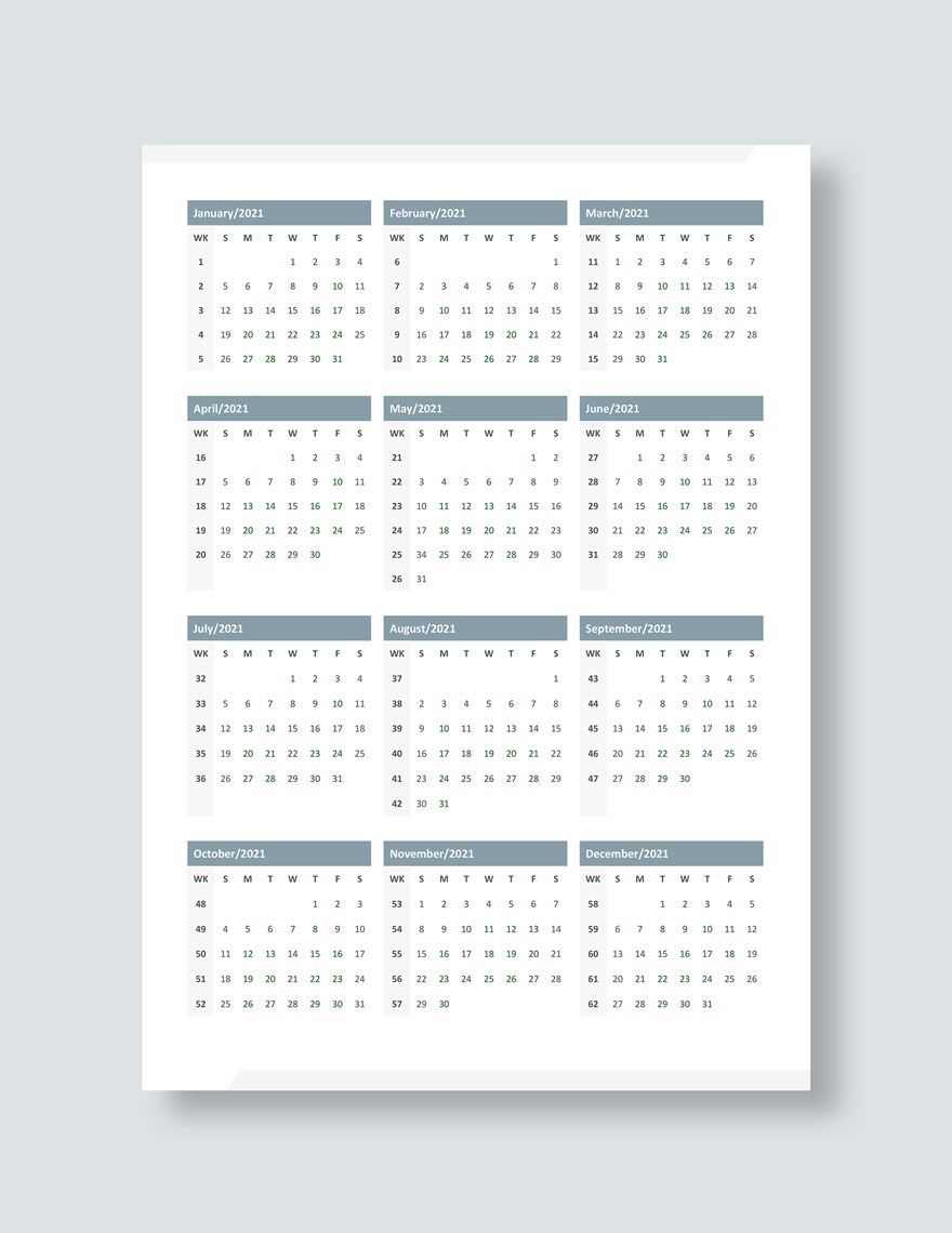 Marketing Editorial Desk Calendar Template
