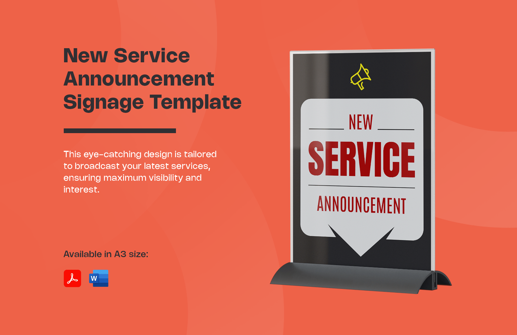 New Service Announcement Signage Template