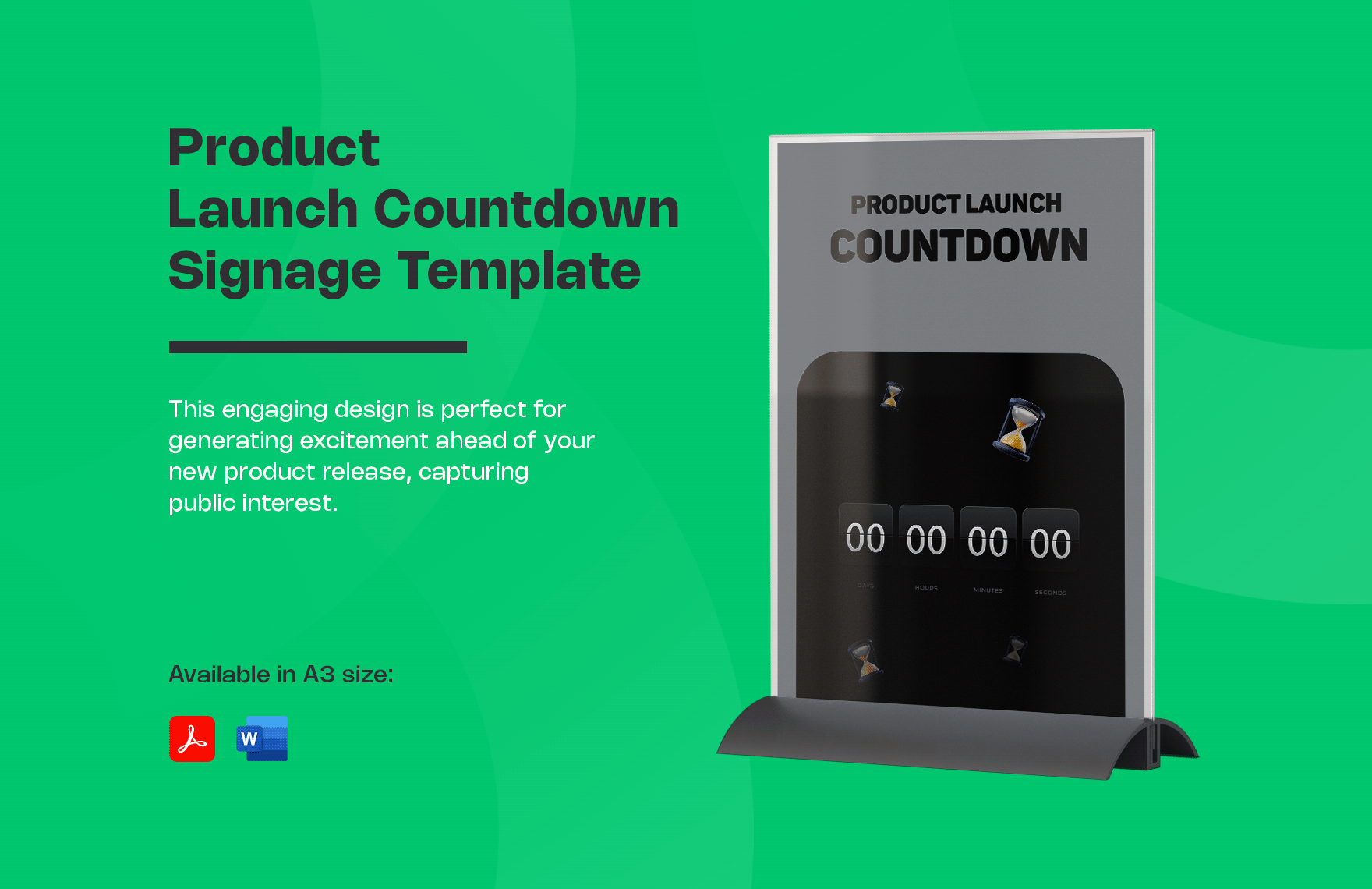 Product Launch Countdown Signage Template