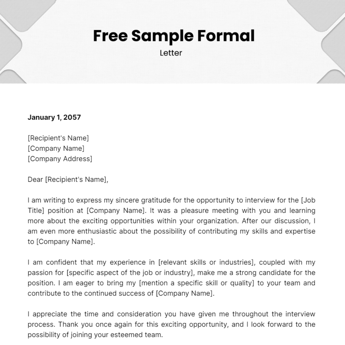 Sample Formal Letter Template