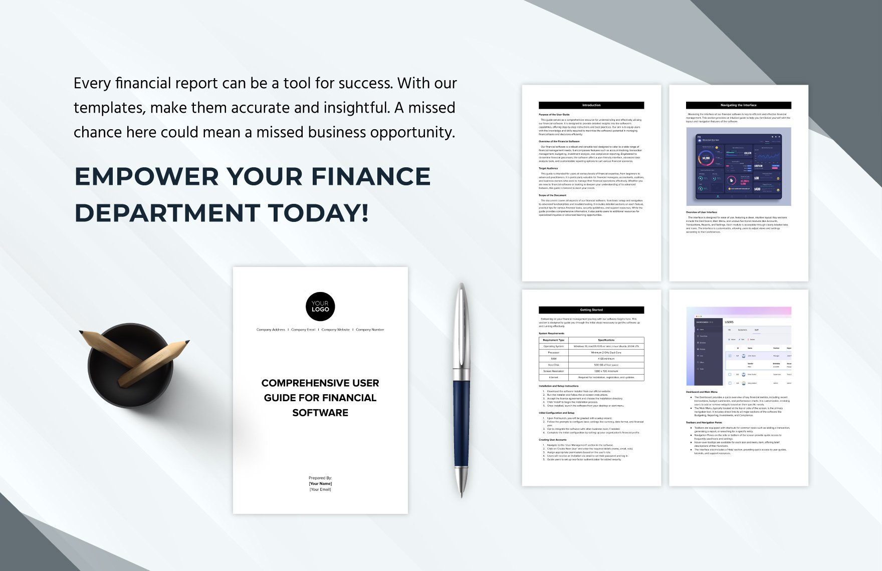 Comprehensive User Guide for Financial Software Template