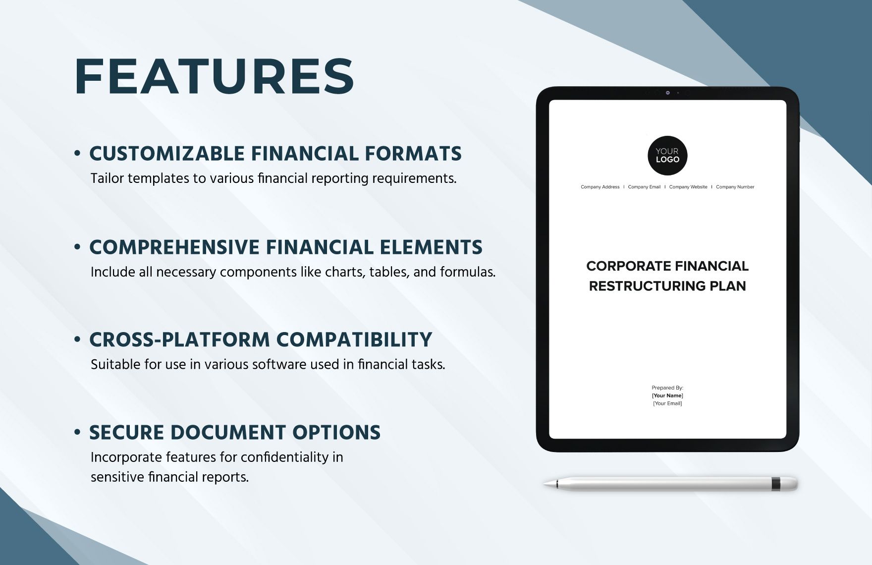 Corporate Financial Restructuring Plan Template