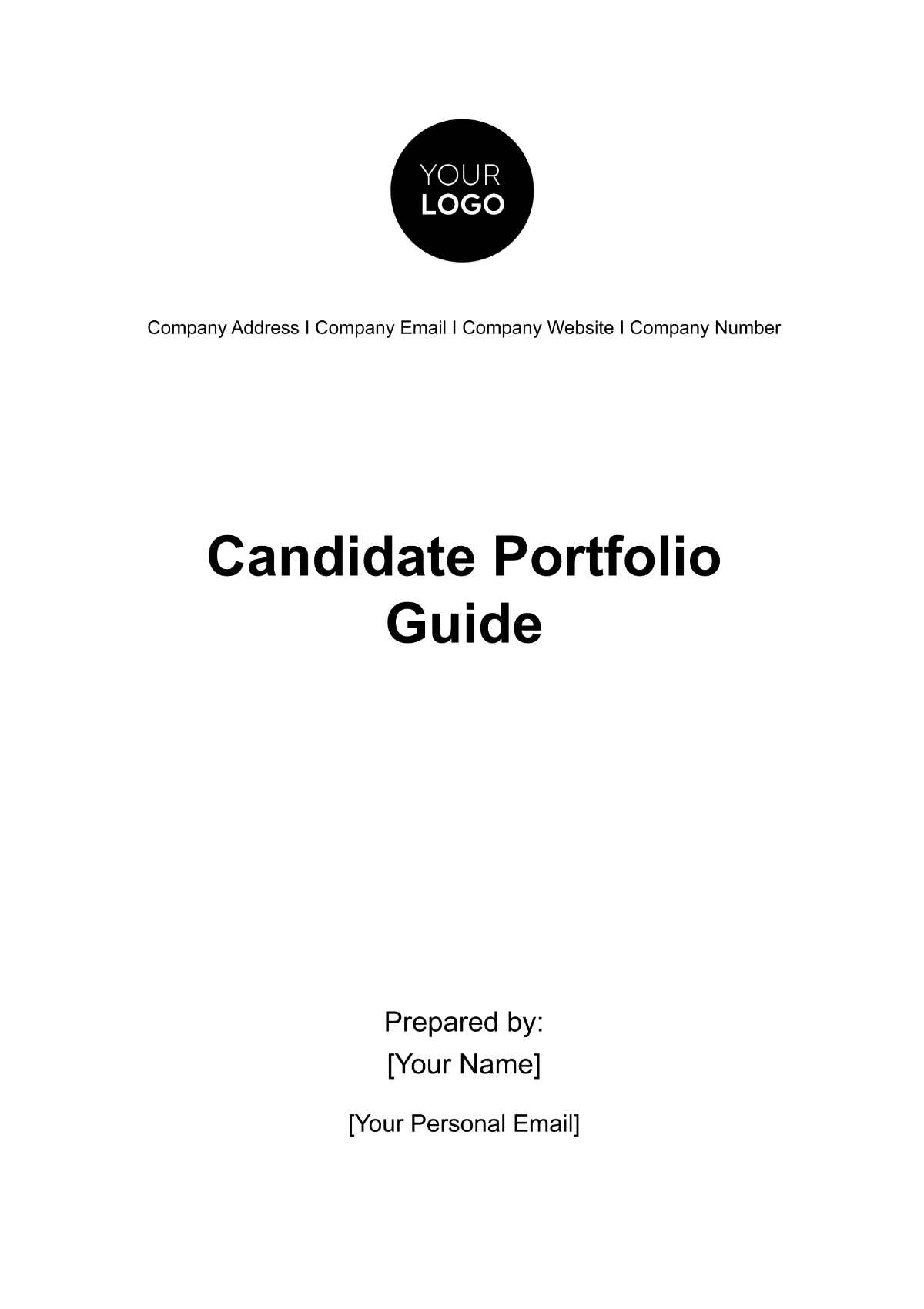 Free Candidate Portfolio Guide HR Template