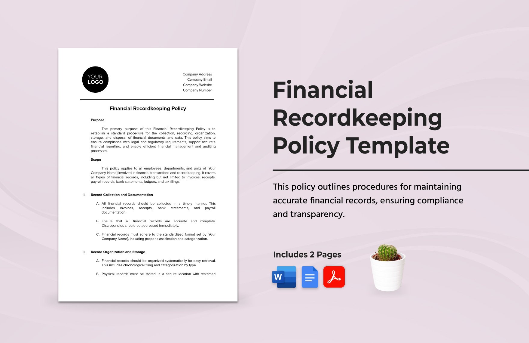 Financial Recordkeeping Policy Template