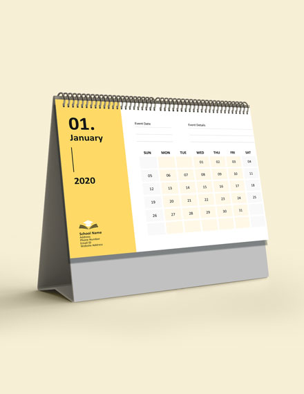 School Event Desk Calendar Template
