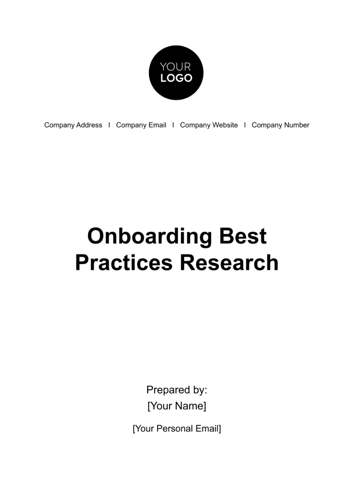 Free Onboarding Best Practices Research HR Template