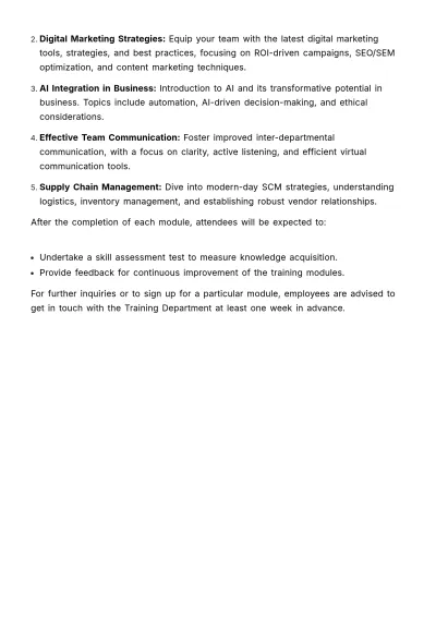 Free Skill-specific Training Modules HR Template to Edit Online