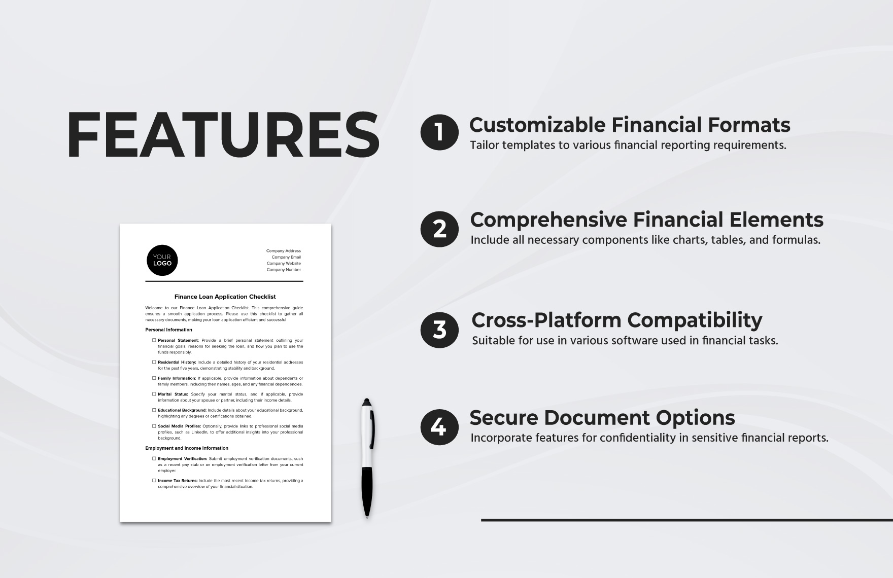 Finance Loan Application Checklist Template