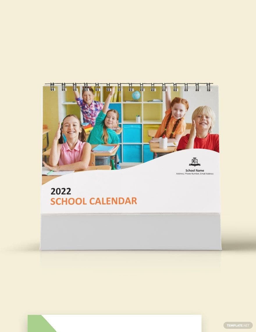 Simple School Desk Calendar Template