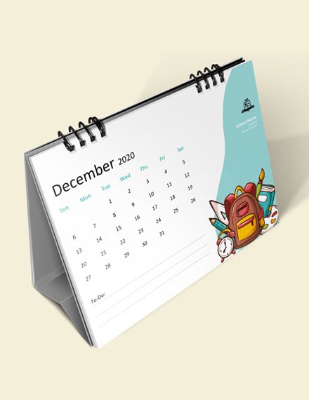 Free Simple School Desk Calendar Template Download Undefined