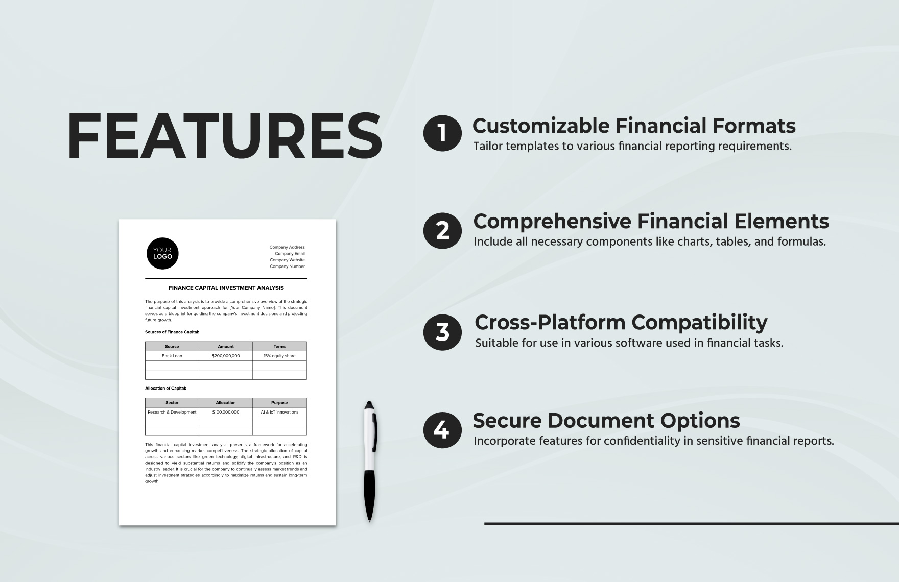 Finance Capital Investment Analysis Template