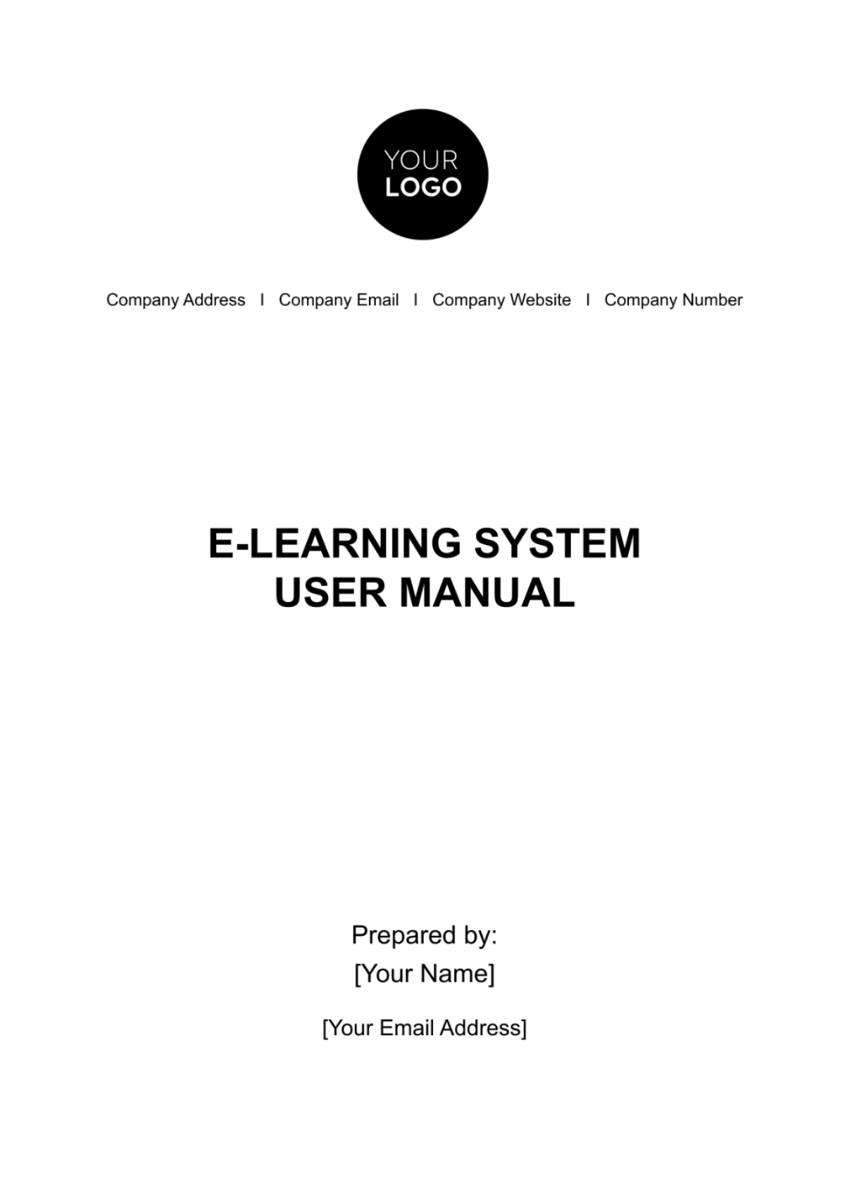 Free E-learning System User Manual HR Template