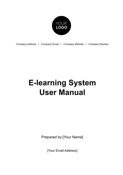 Free E-learning System User Manual HR Template to Edit Online