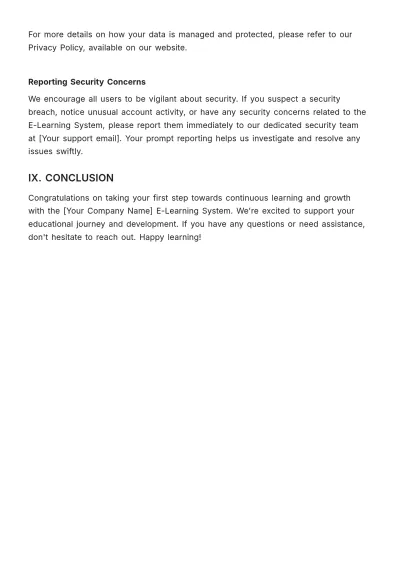 Free E-learning System User Manual HR Template to Edit Online