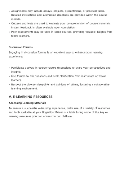 Free E-learning System User Manual HR Template to Edit Online