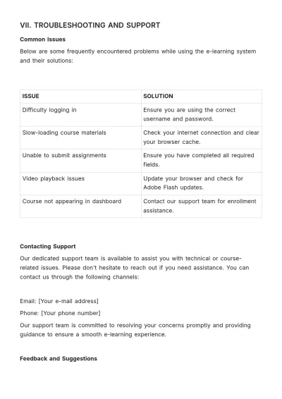 Free E-learning System User Manual HR Template to Edit Online