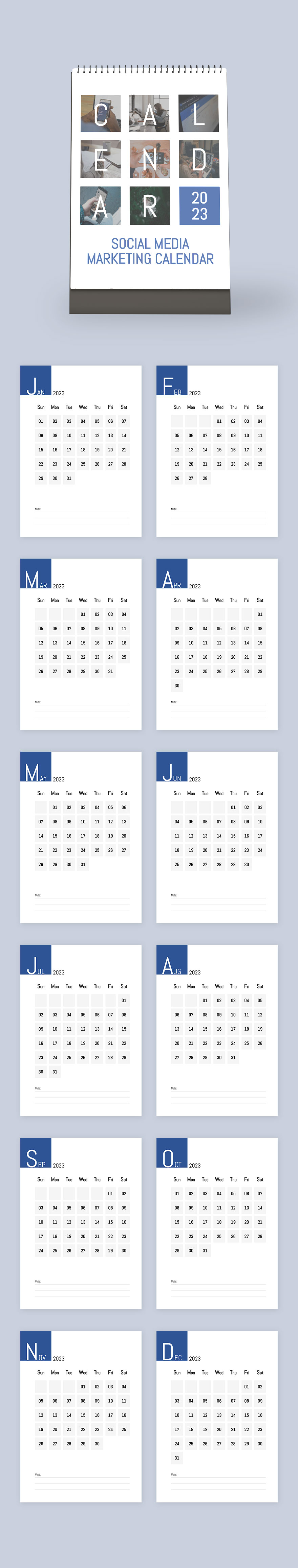 Social Media Calendar Templates Documents Design Free Download