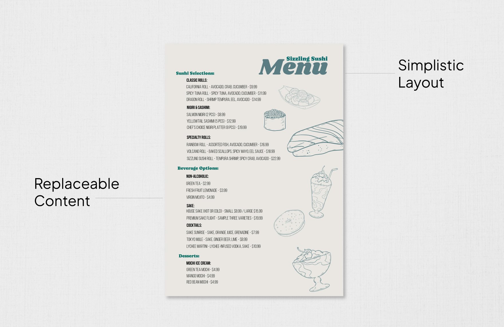 Food Menu for iPad Template