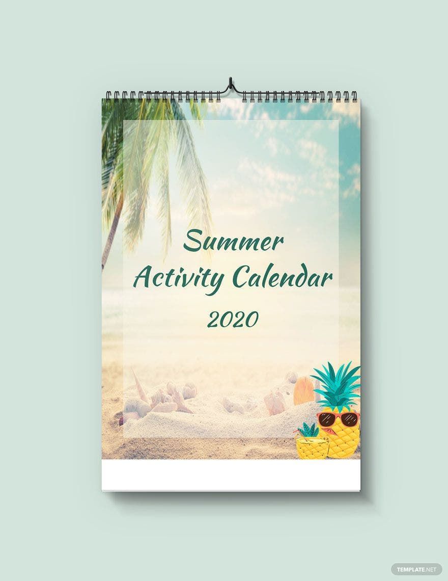 Summer Activity Desk Calendar Template