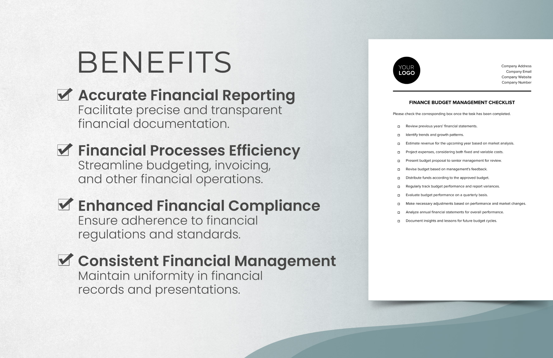 Finance Budget Management Checklist Template