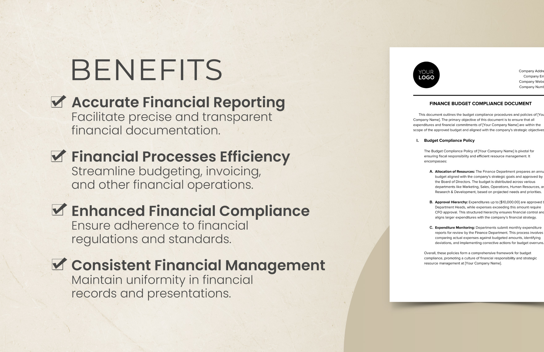 Finance Budget Compliance Document Template