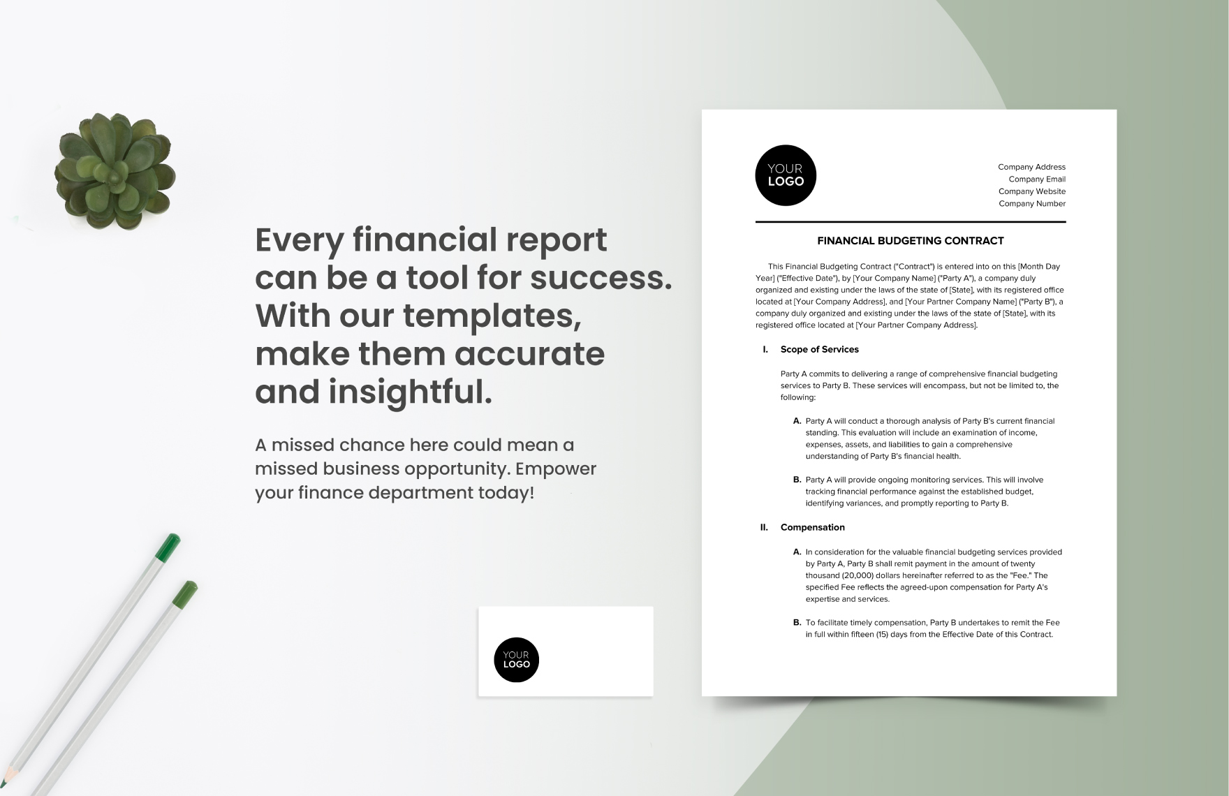 Financial Budgeting Contract Template