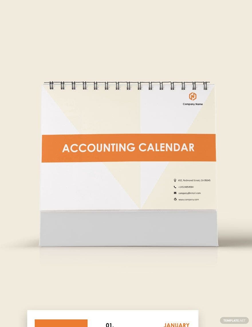 Accounting Desk Calendar Template