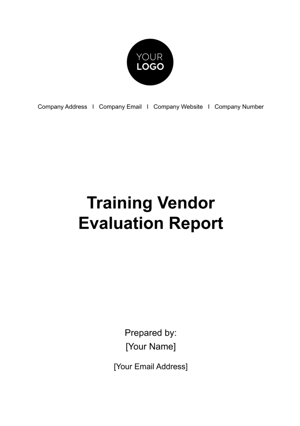 Training Vendor Evaluation Report HR Template