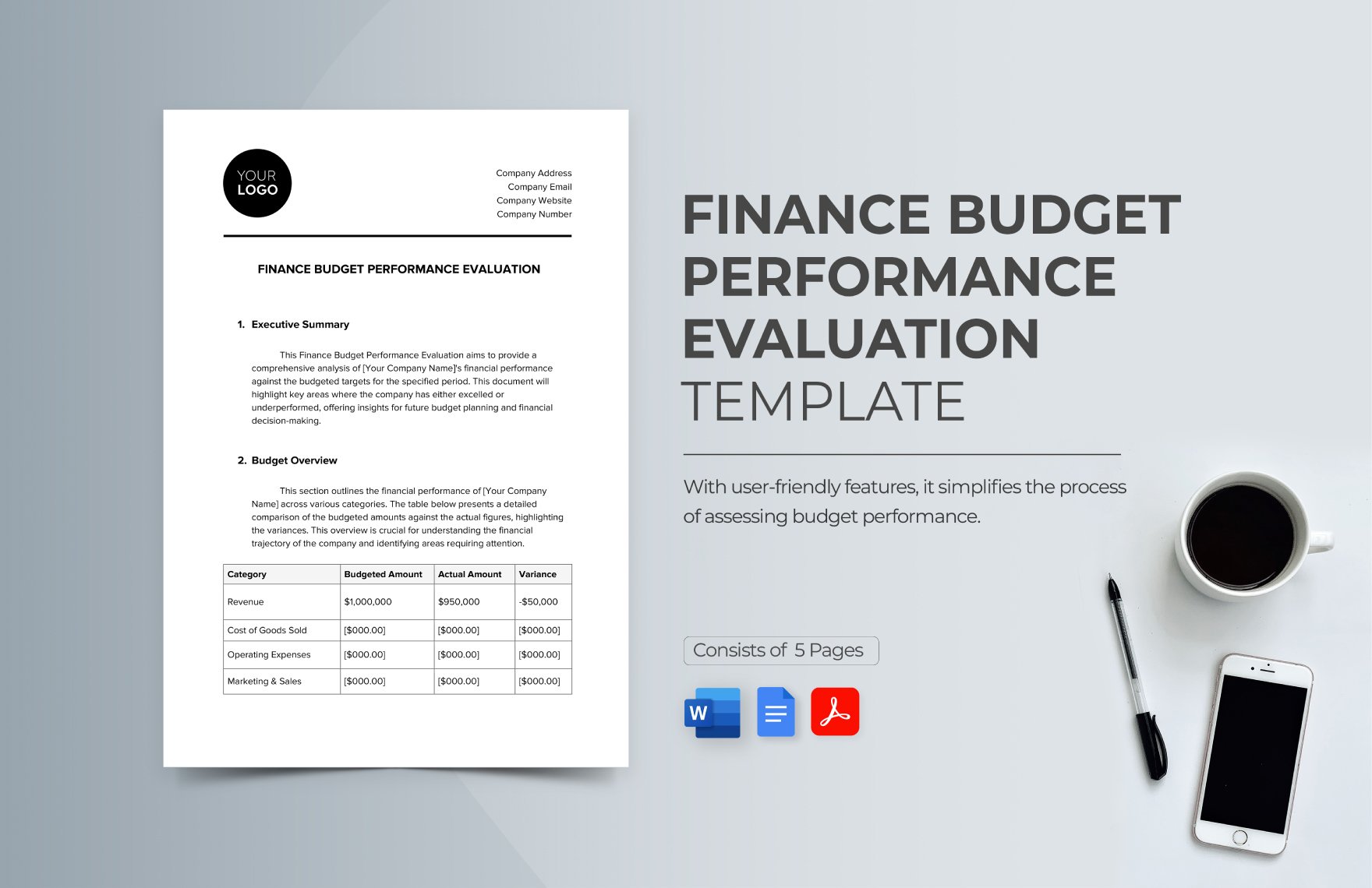 Finance Budget Performance Evaluation Template