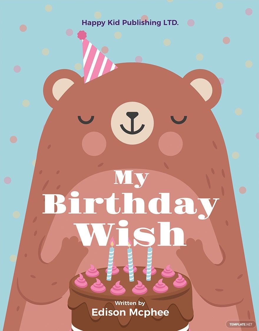 Kid's Birthday Book Cover Template