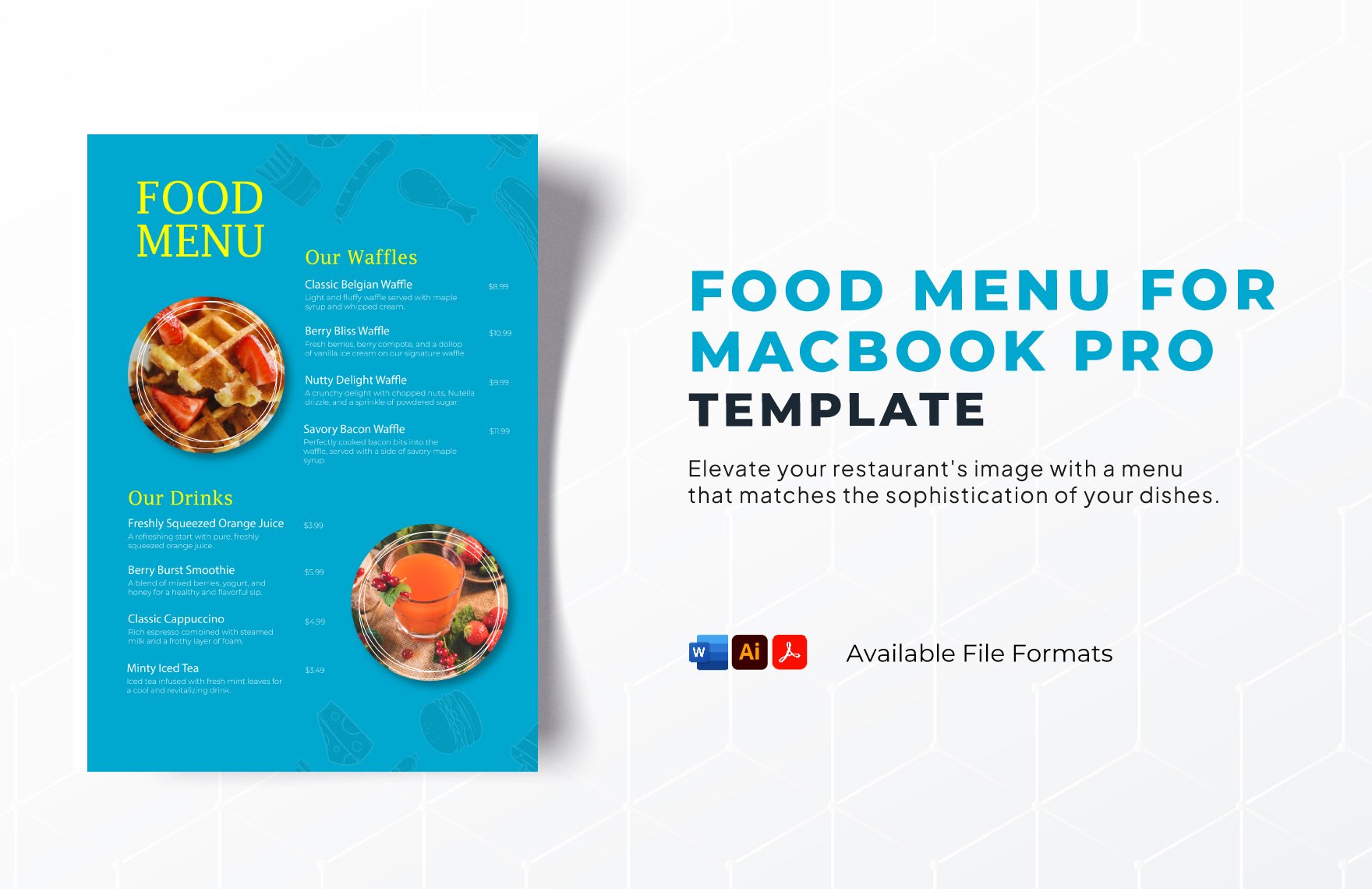 Food Menu for Macbook Pro Template