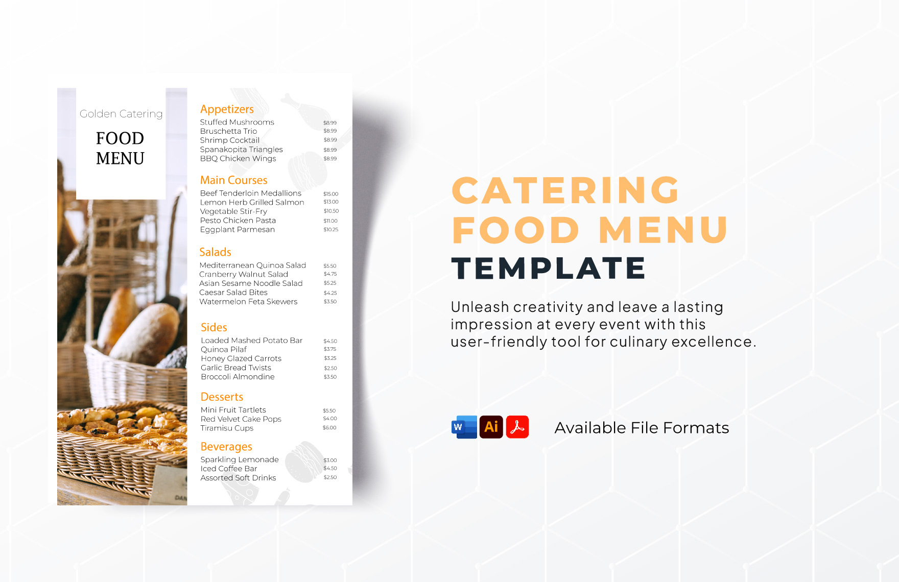 Free Catering Menu Templates Editable And Printable