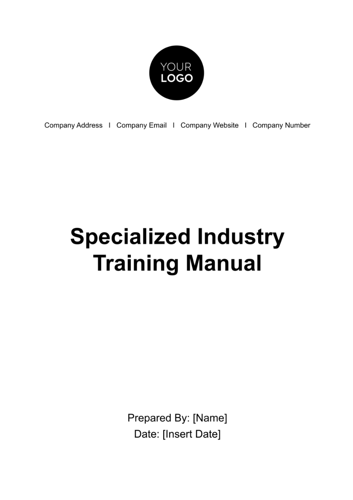 Free Specialized Industry Training Manual HR Template