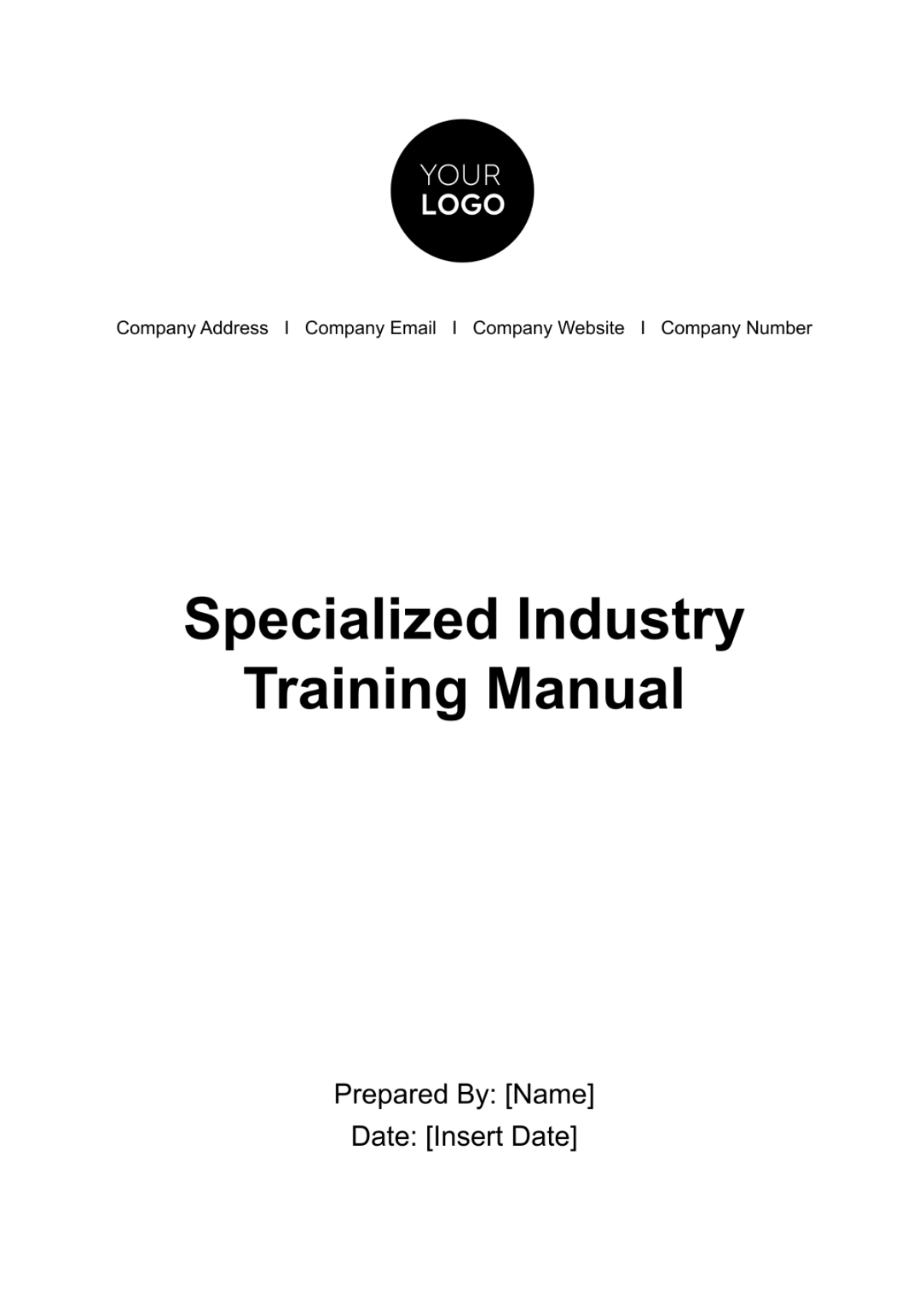 Specialized Industry Training Manual HR Template - Edit Online & Download