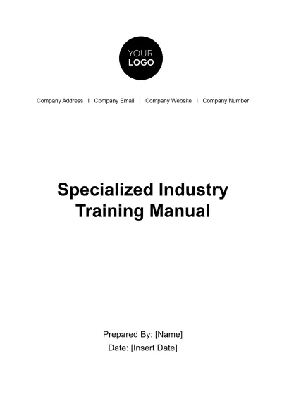 Free Specialized Industry Training Manual HR Template to Edit Online