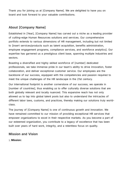 Free Specialized Industry Training Manual HR Template to Edit Online