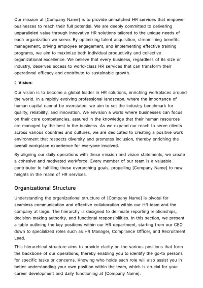 Free Specialized Industry Training Manual HR Template to Edit Online