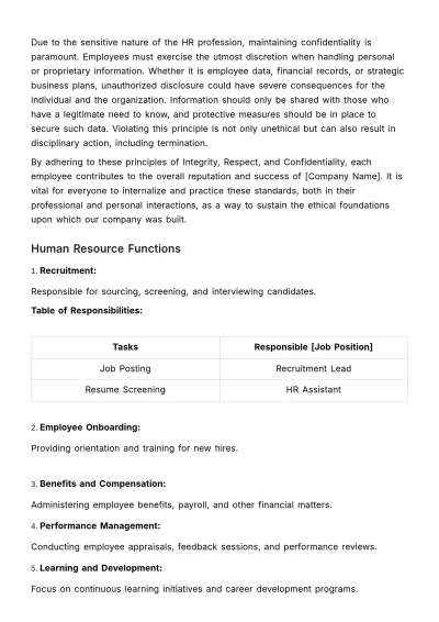 Free Specialized Industry Training Manual HR Template to Edit Online