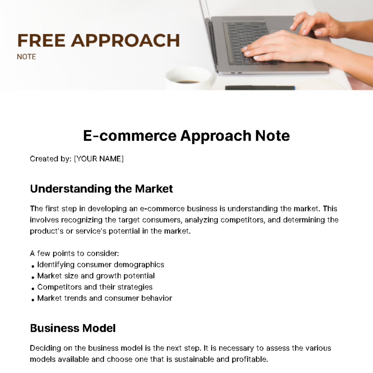 Free Approach Note Template