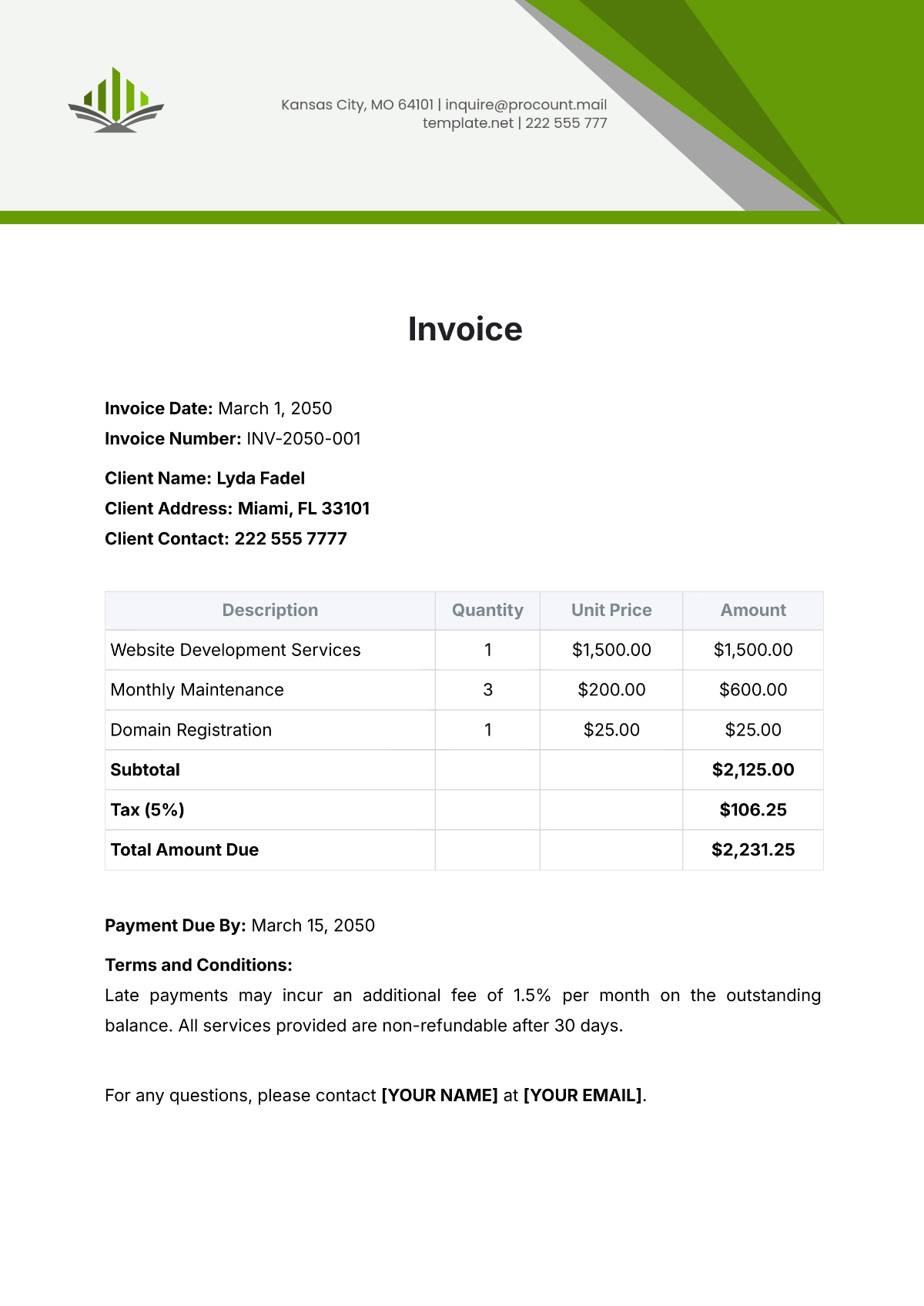 Invoice Template - Edit Online & Download