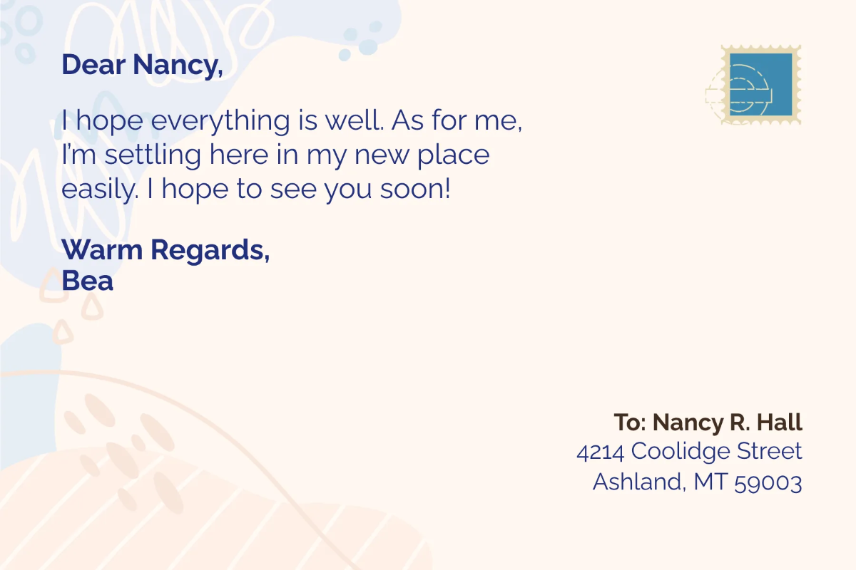 Free Cute Postcard Template to Edit Online