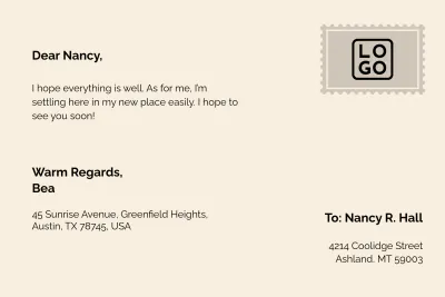 Free Aesthetic Postcard Template to Edit Online