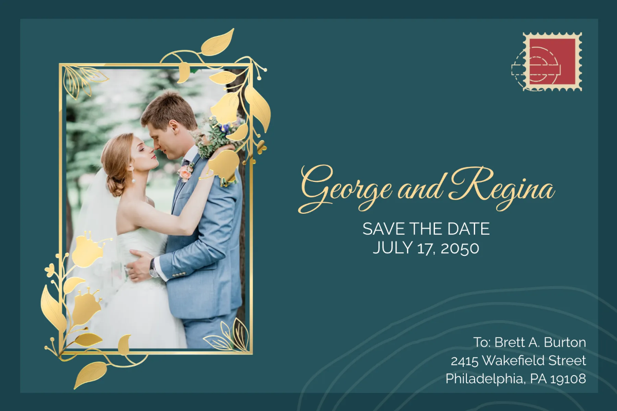 Free Wedding Invitation Postcard Template to Edit Online