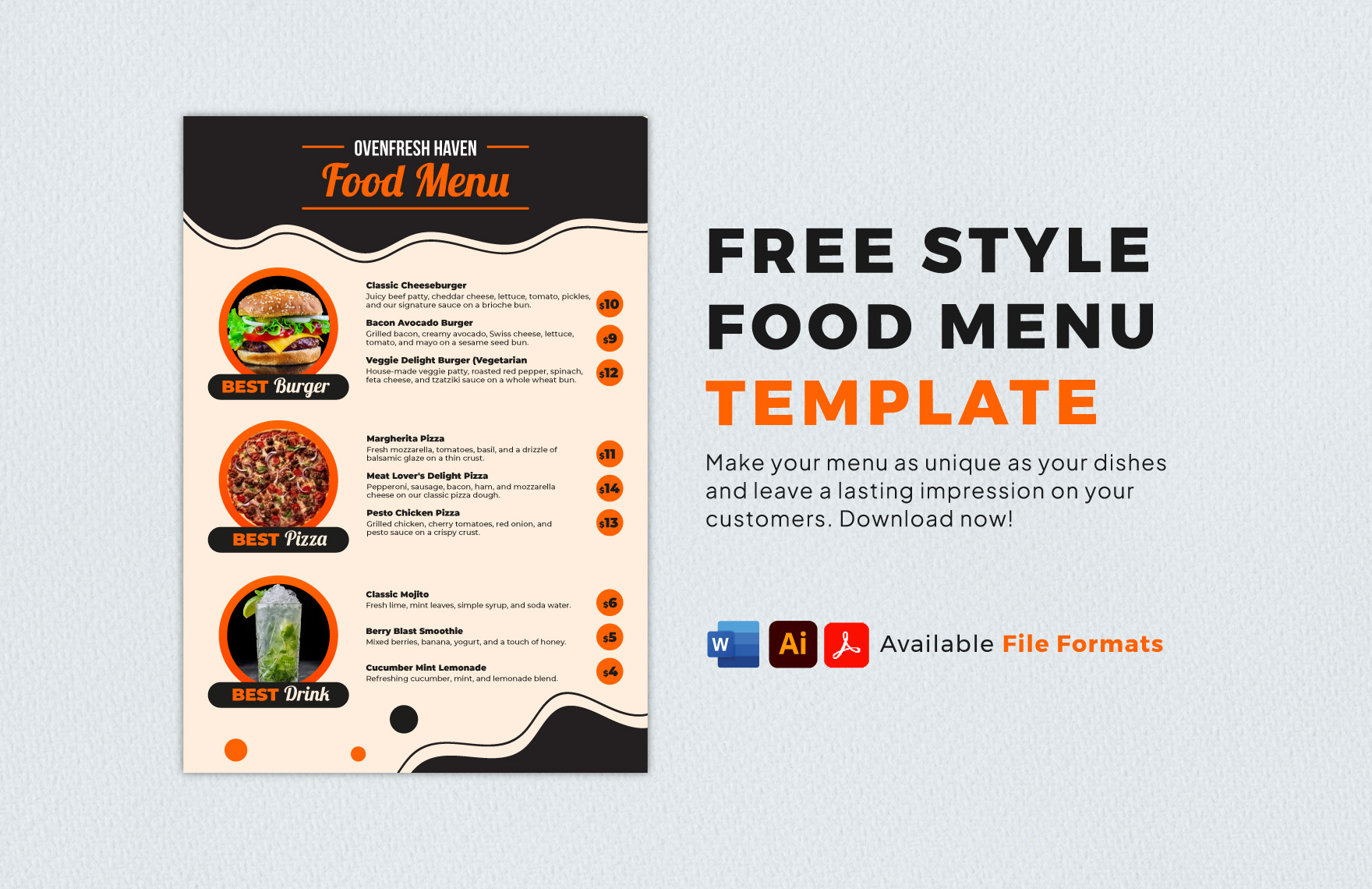 Buffet Food Menu Template In Word PDF Illustrator Pages Download Template